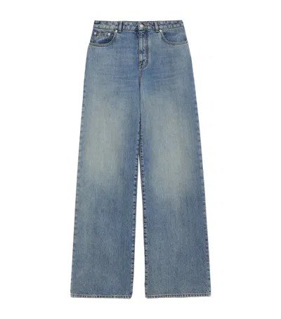 Alexander Mcqueen Mid-rise Wide-leg Jeans In Blue