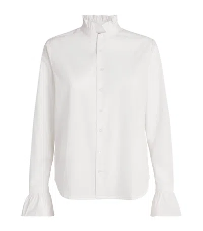With Nothing Underneath Cotton Poplin Kew Blouse In White