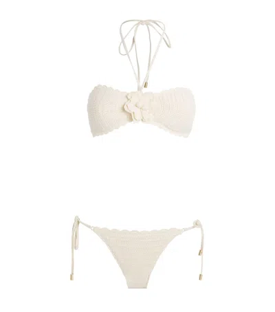 Zimmermann Crochet Awaken Bikini In White
