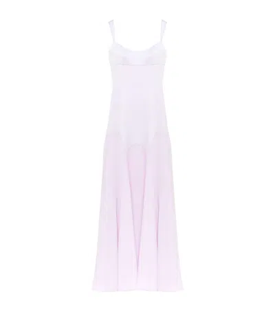 Alexander Mcqueen Paneled Satin-crepe Gown In Purple