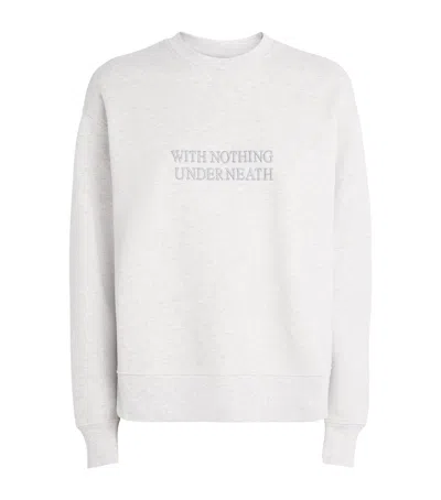 With Nothing Underneath Cotton Spencer Sweatshirt In Gray