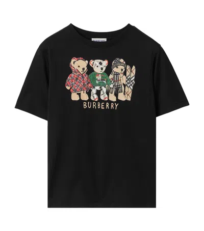 Burberry Thomas Bear And Friends Cotton T-shirt In Black