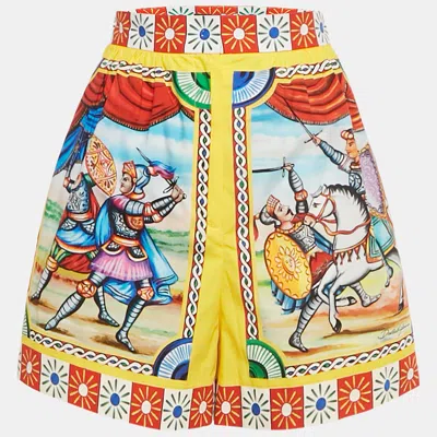 Pre-owned Dolce & Gabbana Multicolor Carretto Print Cotton Shorts S