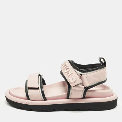 Pre-owned Louis Vuitton Pool Pillow Size 37 Pink Leather Flat Sandals