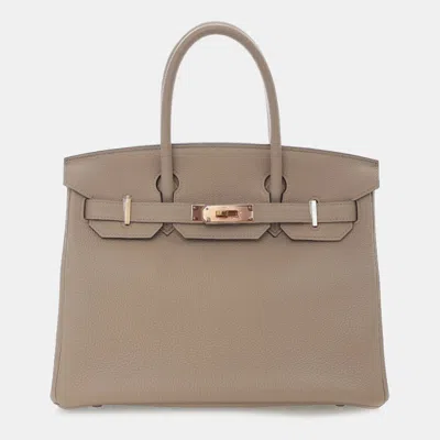 Pre-owned Hermes Brown Togo Birkin Retourne 30