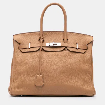 Pre-owned Hermes Brown Togo Birkin Retourne 35
