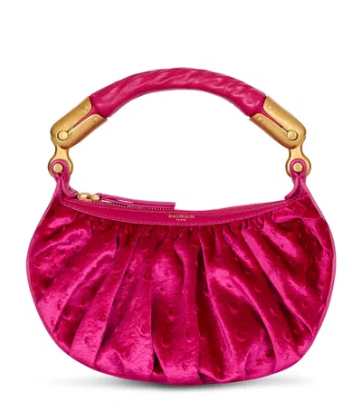 Balmain Mini Ebene Top-handle Bag In Pink