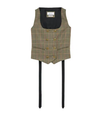 Alexander Mcqueen Wool Double-breasted Waistcoat In Multi