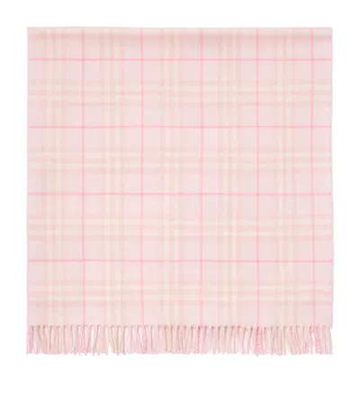 Burberry Wool Check Blanket In Pink