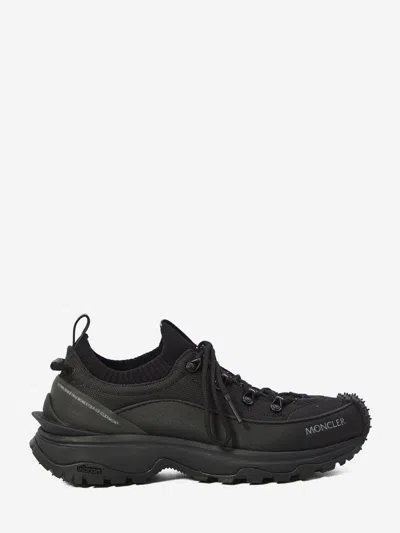 Moncler Trailgrip Lite3 Sneakers In Nubuck And Suede Leather In Black