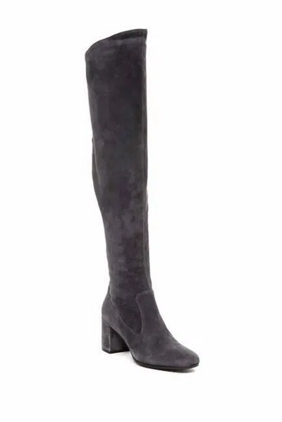 Vince Women Blythe Suede Leather Over The Knee Boots In Grey In Black
