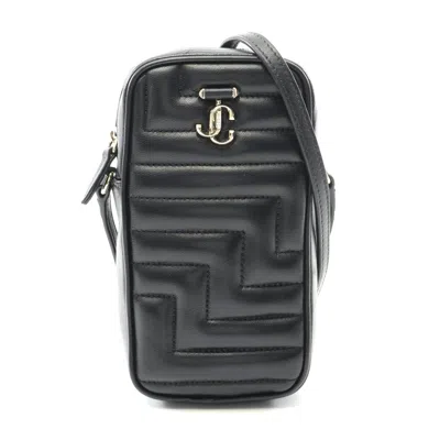 Jimmy Choo Leather Avenue Phone Case Crossbody Bag In Black