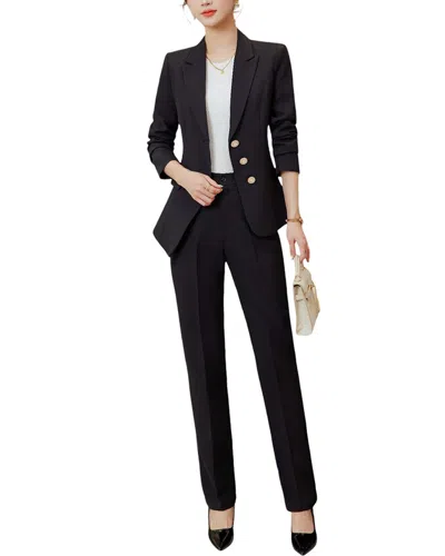 Bossy Chic 2pc Blazer & Pant Set In Black