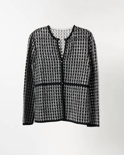 Art Essay Women's Lily Long Cardigan In Black/white In Black