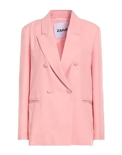 Zahjr Woman Blazer Pink Size 6 Polyester In Pink