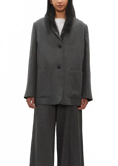Margaret Howell Relaxed Blazer In Elephant In Black