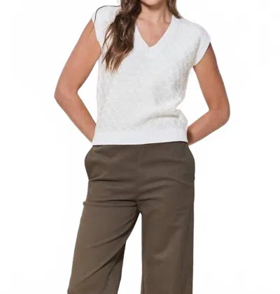 Able Marjorie Textured Sweater Vest In Cream In White