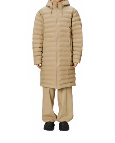 Rains Unisex Lohja Longer Puffer Jacket In Sand In Neutral