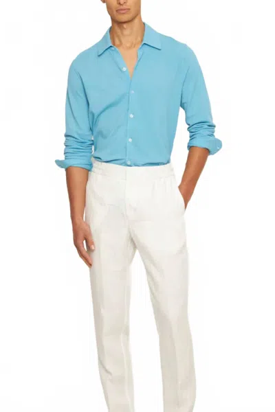 Orlebar Brown Giles Pique Shirt In California Blue In Blue