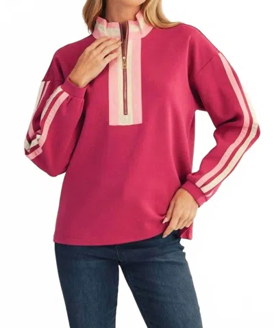 Jodifl Contrast Zip Up Sweatshirt In Magenta In Pink