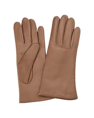 Portolano Women's Leather Taupe Gloves, 8.5 In Brown