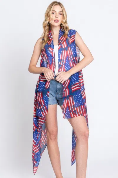 Truedames American Flag Vest In Multi