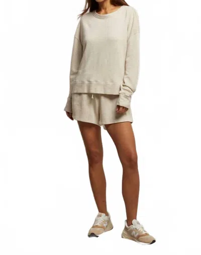 Perfectwhitetee Layla French Terry Sweat Shorts In Oatmeal In Brown
