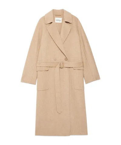 Ottod'ame Double-breasted Coat In Brown