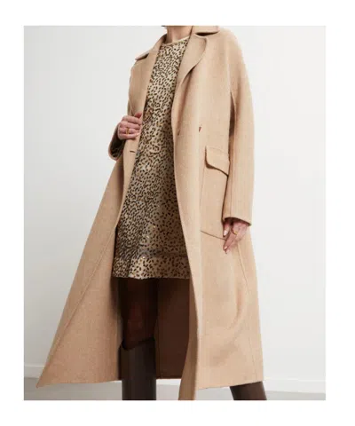 Ottod'ame Double-breasted Coat In Brown