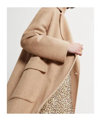 Ottod'ame Double-breasted Coat In Brown