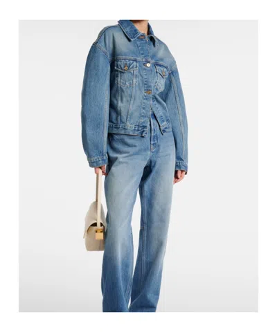 Jacquemus Long-sleeved Denim Jacket In Black