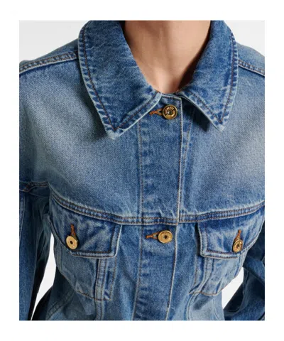 Jacquemus Long-sleeved Denim Jacket In Black