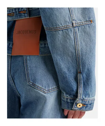 Jacquemus Long-sleeved Denim Jacket In Black