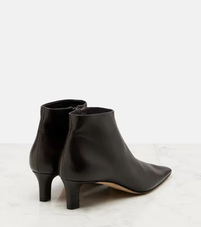 The Row Carla 45 Leather Ankle Boots In Black