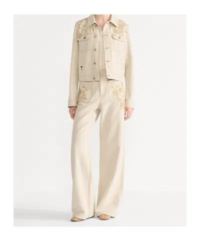 Dior Long Sleeve Denim Jacket In Brown