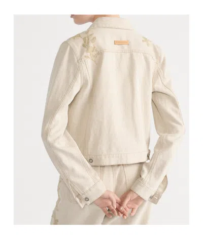 Dior Long Sleeve Denim Jacket In Brown