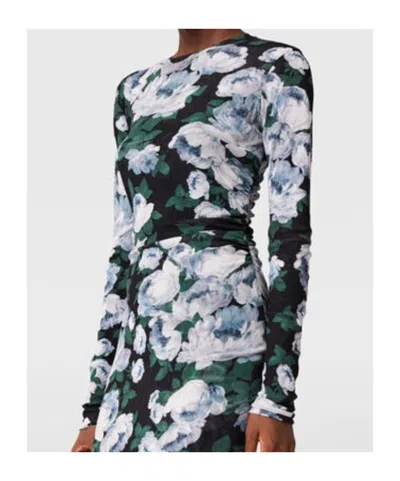 Stella Mccartney Bunch Of Roses Mesh Long Dress Dresses Multicolor In Green