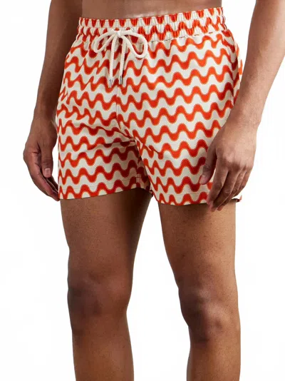 Frescobal Carioca Sport Copacabana Decor Print Swim Shorts In Burnt Orange In Multi