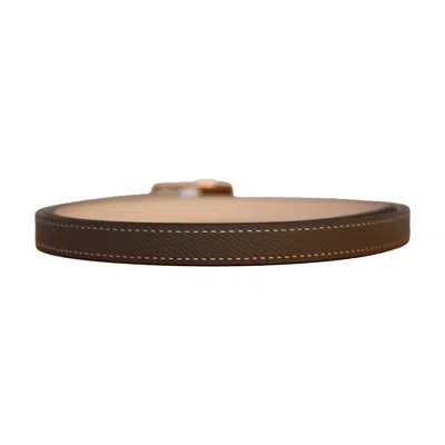 Pre-owned Hermes Reversible Lucky Belt Gold Hardware Grey