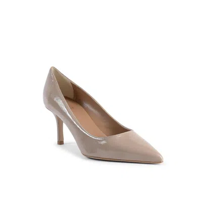 19v69 Italia Beige Leather Mid Heel Pumps In Multi