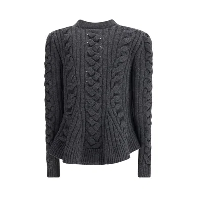 Alexander Mcqueen Gray Wool Women's Cardigan In Gray