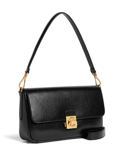 Coccinelle Large C-me Lock Shoulder Bag In Black