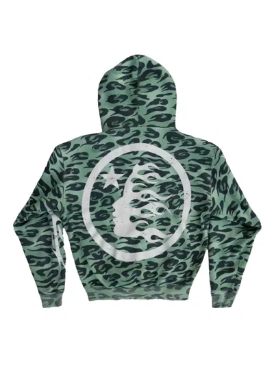 Hellstar Zip-up Hoodie In Green