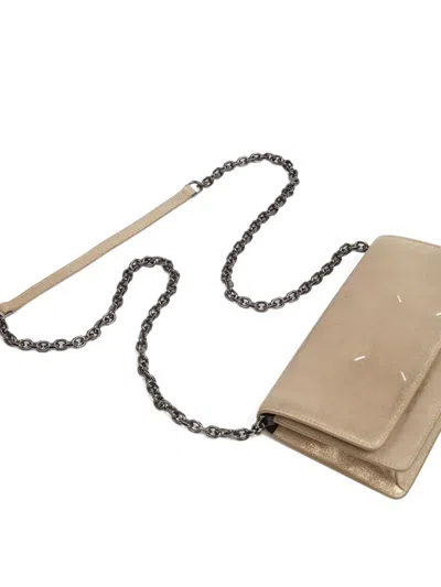 Maison Margiela Four Stitches Chain Wallet In Gold