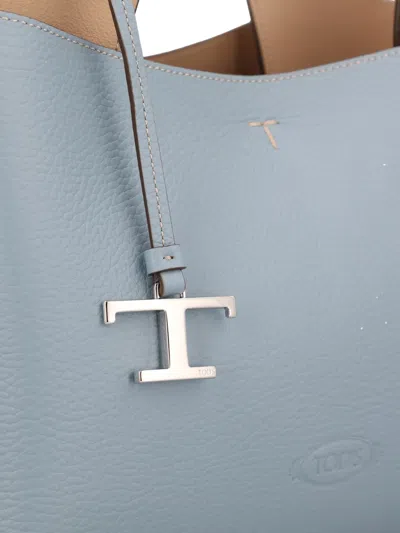 Tod's 't' Charm Leather Backpack In Blue