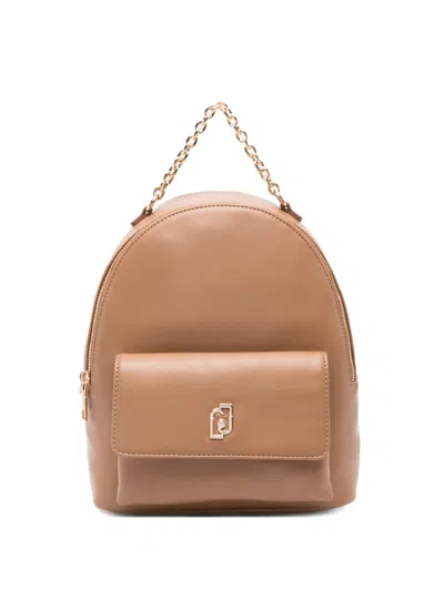 Liu •jo Logo-plaque Backpack In Brown