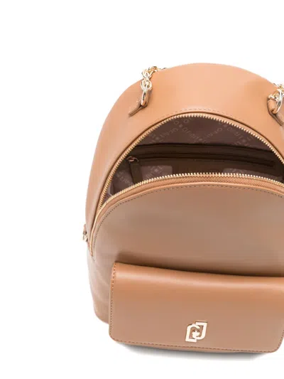 Liu •jo Logo-plaque Backpack In Brown