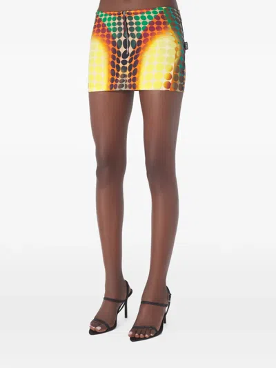 Jean Paul Gaultier Women S Re-edition Dots Skirt Orange In Multi
