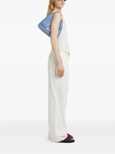 Marni Ribbed Embroidered Tank Top In Neutral