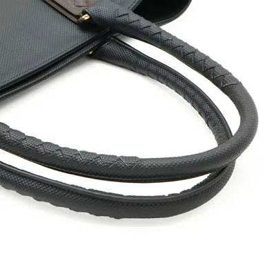 Pre-owned Bottega Veneta Black Dark Brown Pvc Leather Shoulder Bag Tote Bag () In Multi